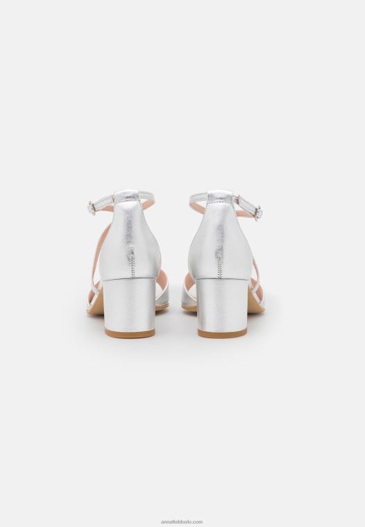 Anna Field kvinner skinnsandaler sølv P266L1427