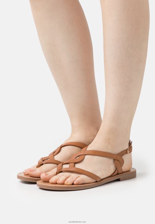 Anna Field kvinner t-bar sandaler cognac P266L1527