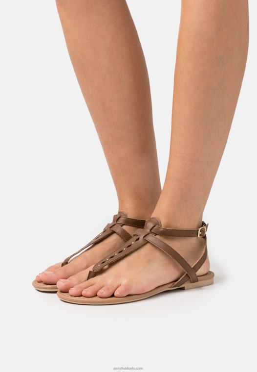 Anna Field kvinner t-bar sandaler cognac P266L1537