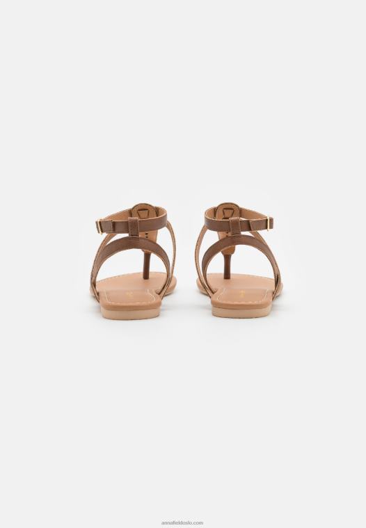 Anna Field kvinner t-bar sandaler cognac P266L1537