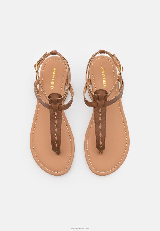 Anna Field kvinner t-bar sandaler cognac P266L1537