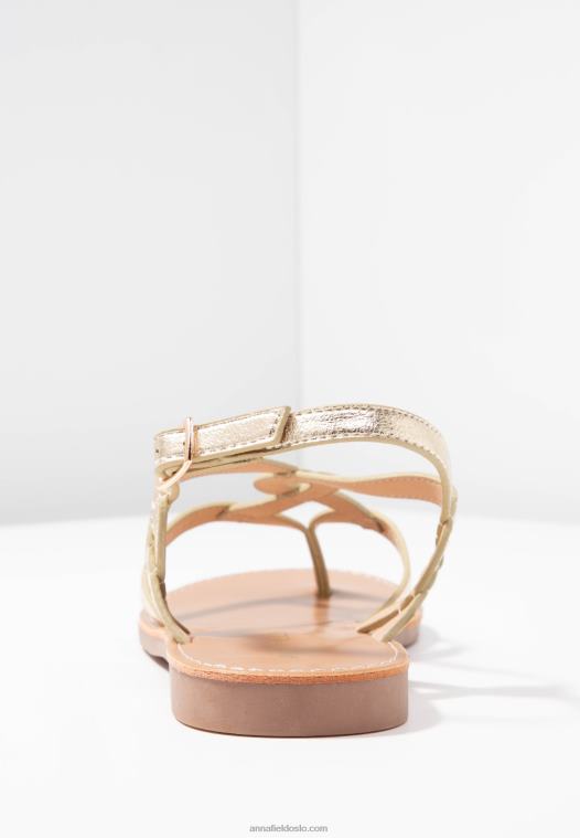 Anna Field kvinner t-bar sandaler gull P266L1499