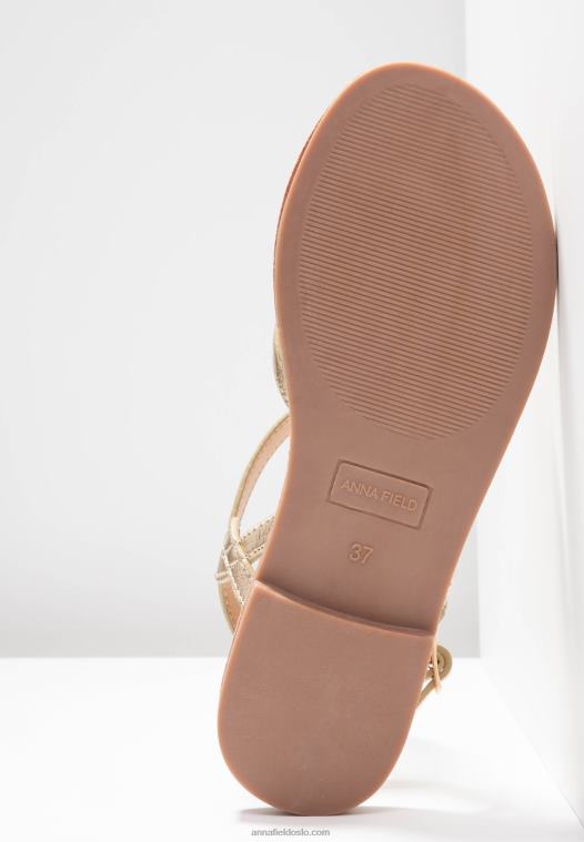 Anna Field kvinner t-bar sandaler gull P266L1499