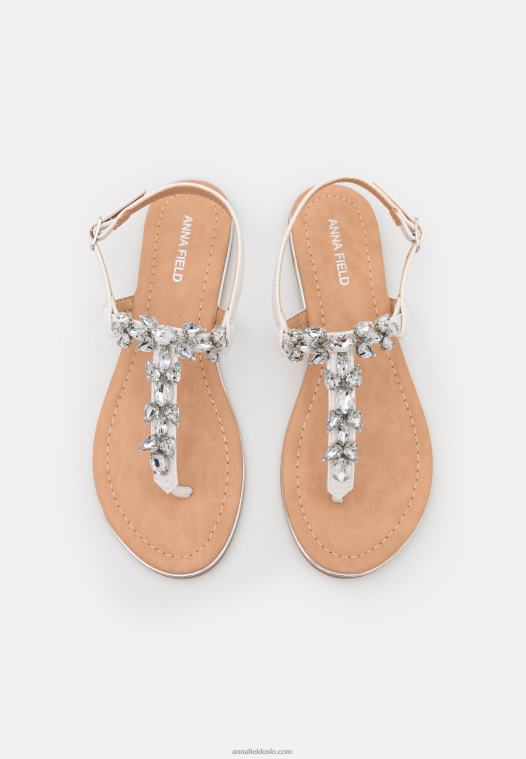 Anna Field kvinner t-bar sandaler hvite P266L1528