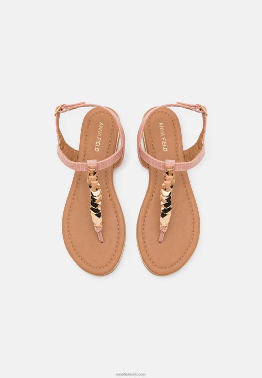 Anna Field kvinner t-bar sandaler lys rosa P266L1548