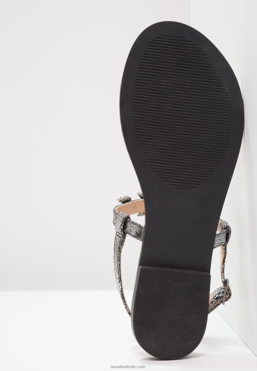 Anna Field kvinner t-bar sandaler mørkegrå P266L1542