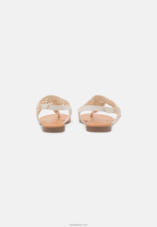 Anna Field kvinner t-bar sandaler off-white P266L1524