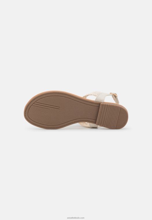 Anna Field kvinner t-bar sandaler off-white P266L1524