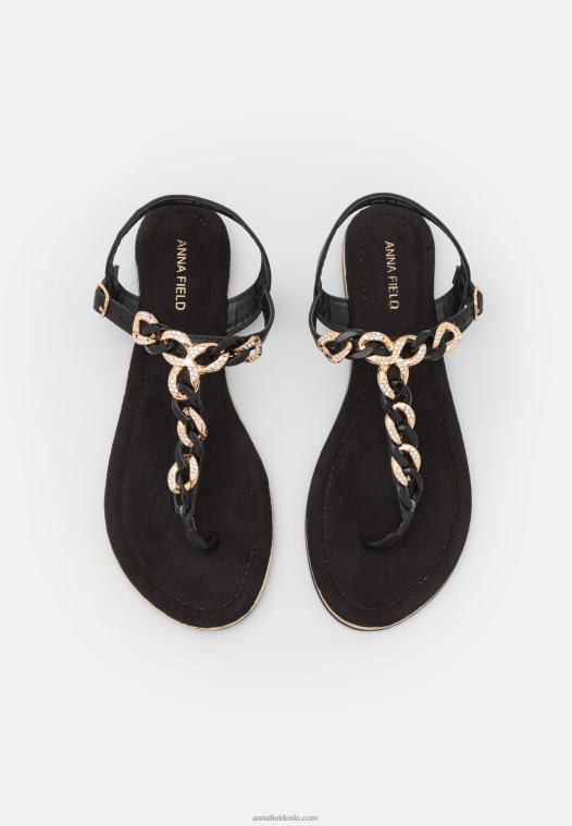 Anna Field kvinner t-bar sandaler svart P266L1530