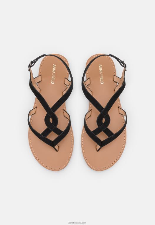 Anna Field kvinner t-bar sandaler svart P266L1531