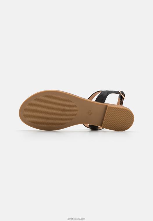Anna Field kvinner t-bar sandaler svart P266L1547