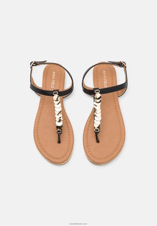 Anna Field kvinner t-bar sandaler svart P266L1547