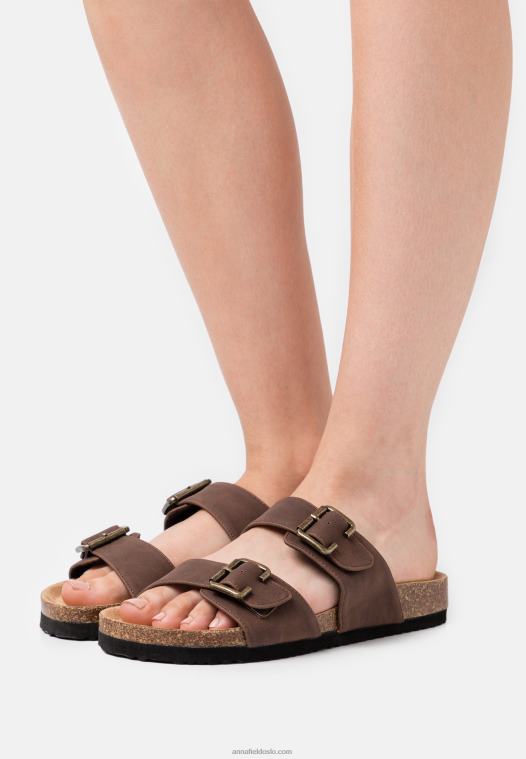 Anna Field kvinner tøfler mørkebrune P266L1876