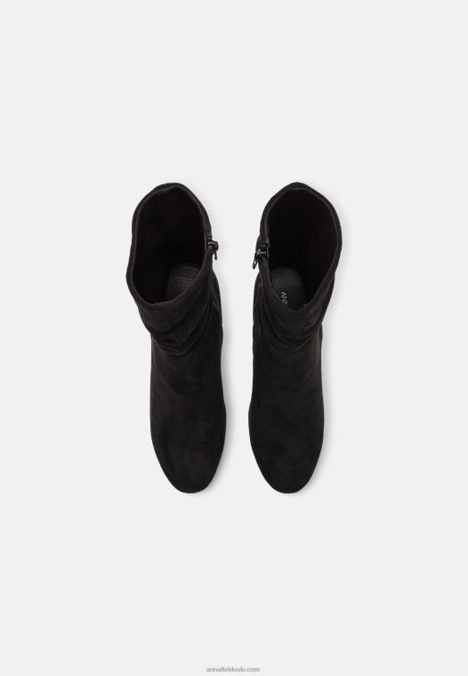 Anna Field kvinner høyhælte ankelstøvletter svarte P266L2259