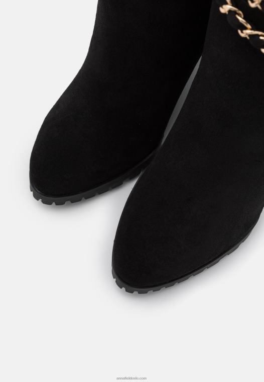 Anna Field kvinner kilestøvler i skinn svart P266L2251