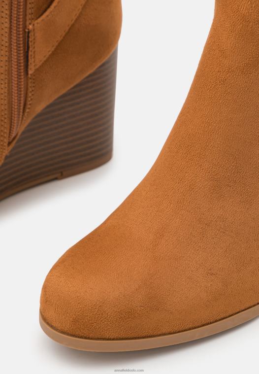 Anna Field kvinner kilestøvler konjakk P266L2252