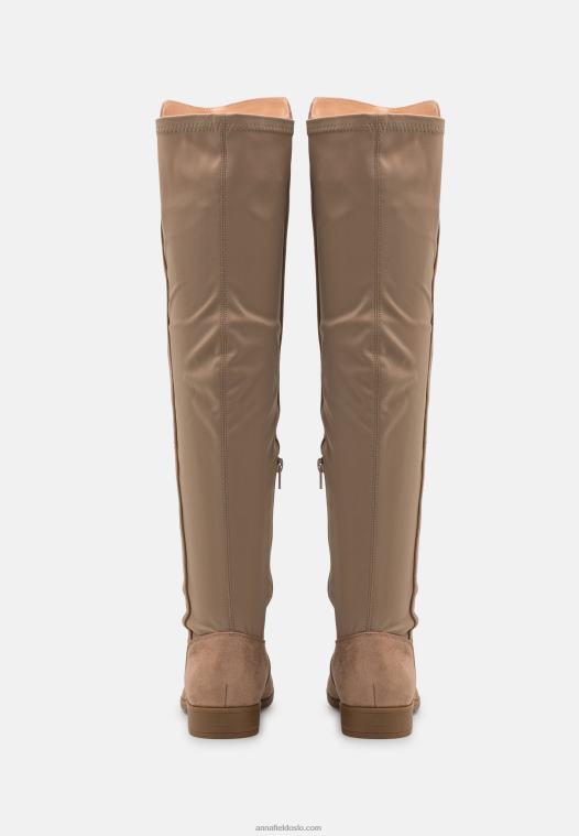 Anna Field kvinner over-the-knee støvletter beige P266L2237