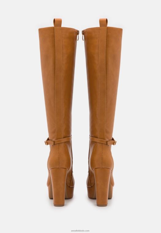 Anna Field kvinner snørestøvler konjakk P266L2221