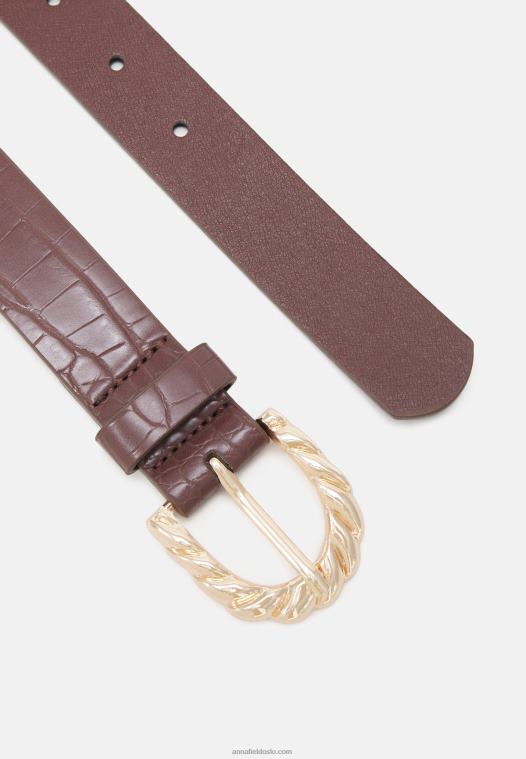 Anna Field kvinner belte bordeaux P266L2744