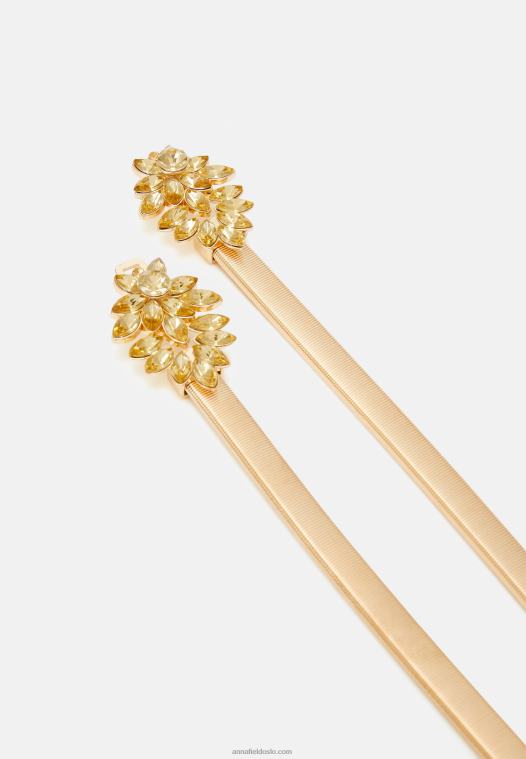 Anna Field kvinner belte gullfarget P266L2733