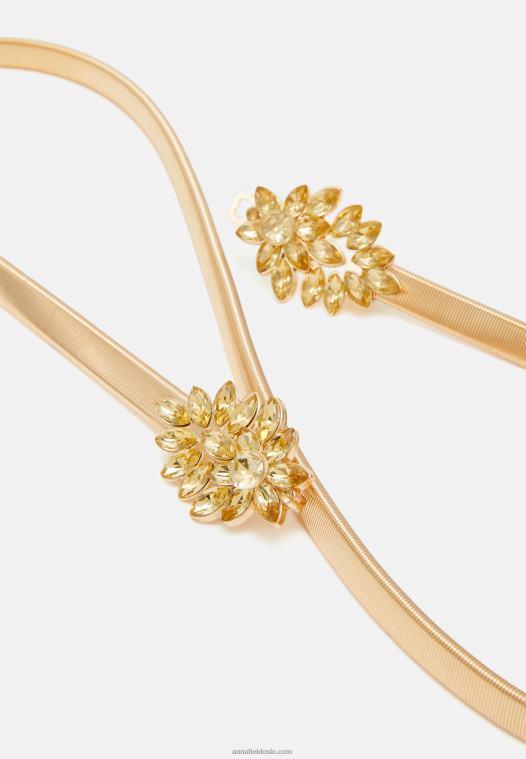 Anna Field kvinner belte gullfarget P266L2733