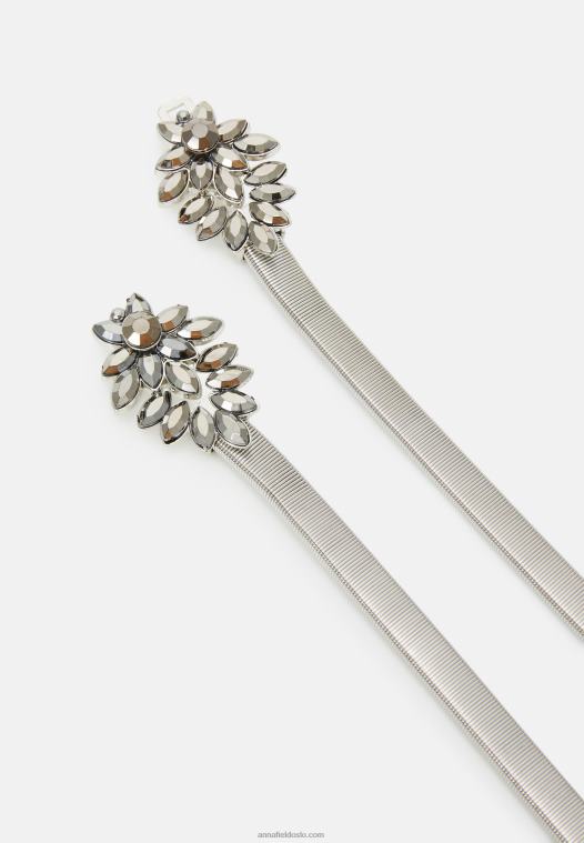 Anna Field kvinner belte sølvfarget P266L2732