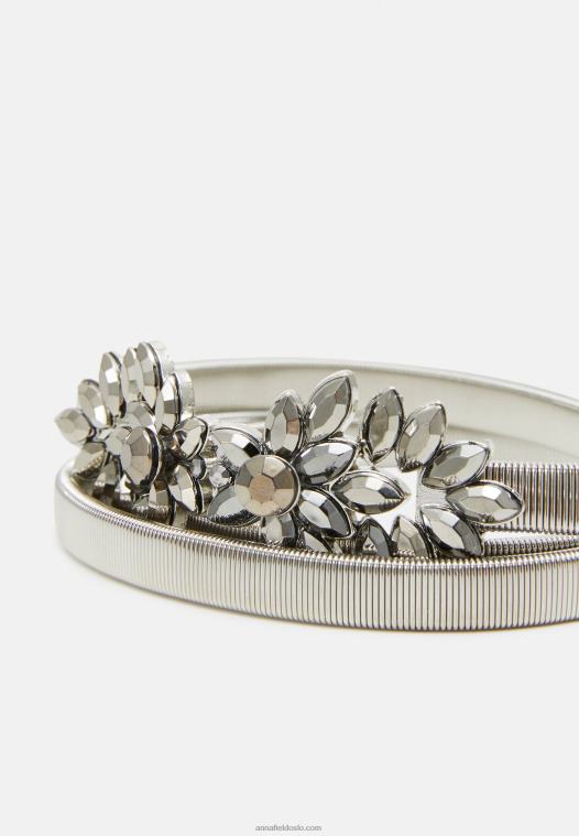 Anna Field kvinner belte sølvfarget P266L2732