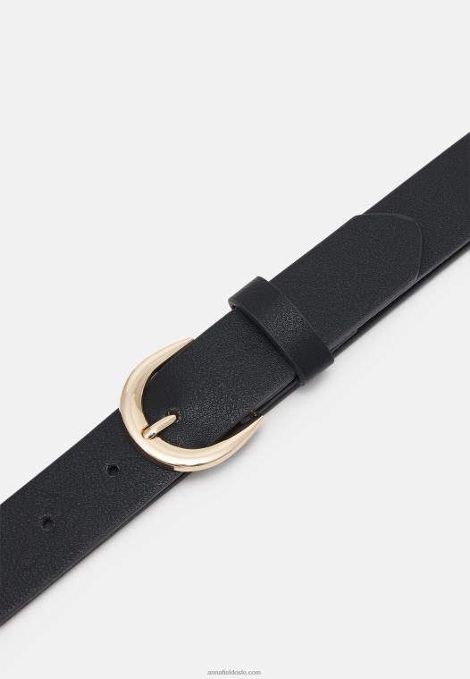 Anna Field kvinner belte svart/gullfarget P266L2739