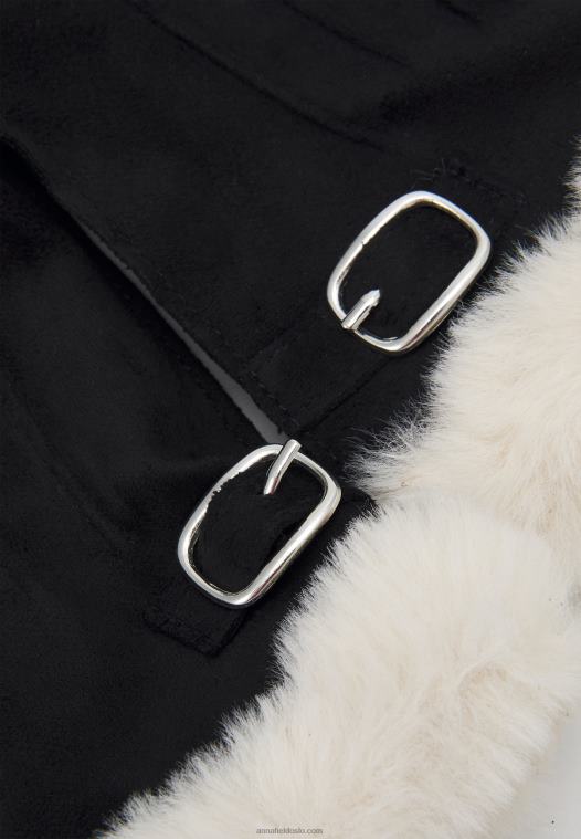 Anna Field kvinner hansker svart/off white P266L2855