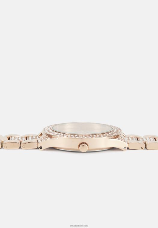 Anna Field kvinner klokke rosa gullfarget P266L2781