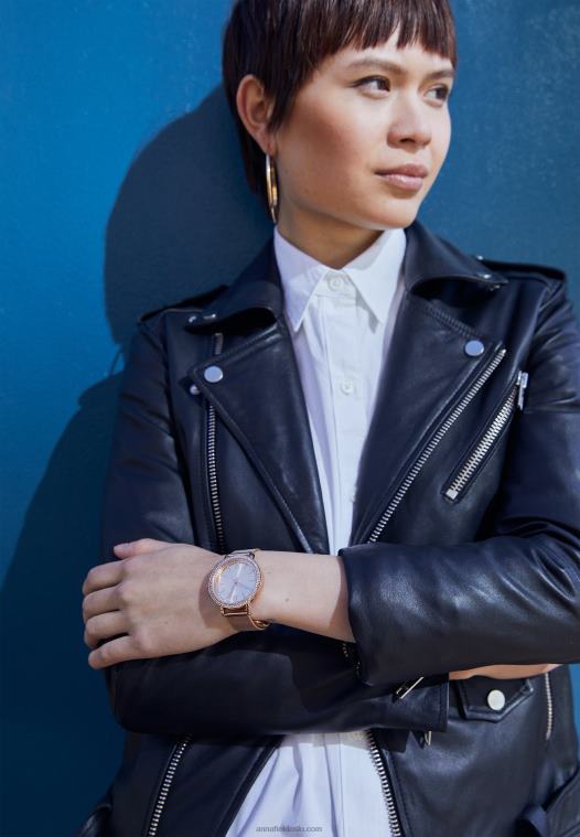 Anna Field kvinner klokke rosa gullfarget P266L2786