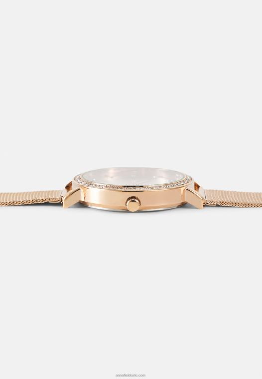 Anna Field kvinner klokke rosa gullfarget P266L2786