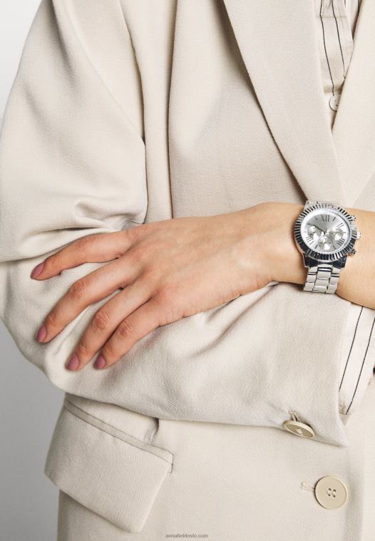 Anna Field kvinner kronografklokke sølvfarget P266L2793