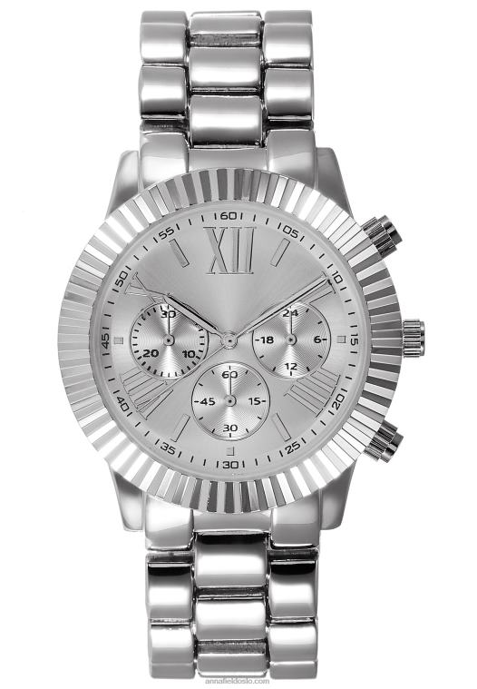 Anna Field kvinner kronografklokke sølvfarget P266L2793