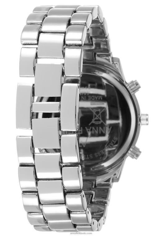 Anna Field kvinner kronografklokke sølvfarget P266L2793