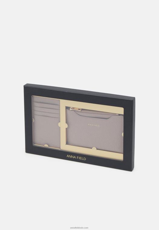 Anna Field kvinner sett lommebok grå P266L2819