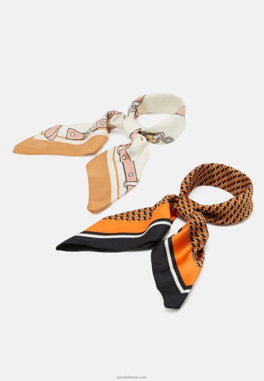 Anna Field kvinner 2 pakke foulard brun/off-white P266L2833