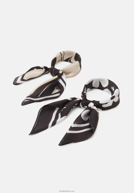 Anna Field kvinner 2 pakke foulard svart P266L2838