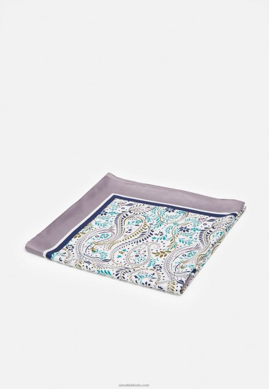 Anna Field kvinner foulard mørkeblå/grønn/kamel P266L2849