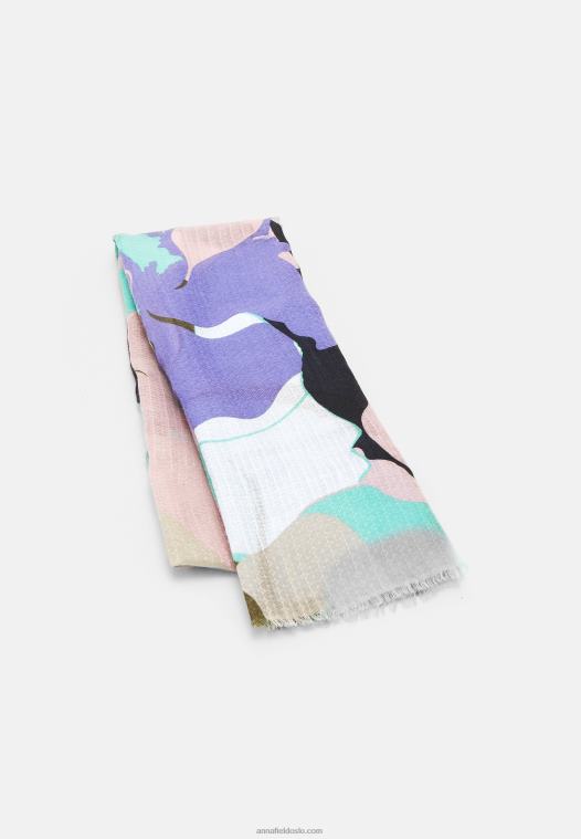 Anna Field kvinner skjerf blå P266L2829