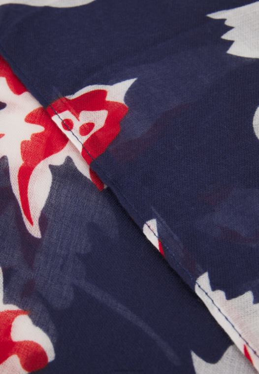 Anna Field kvinner skjerf blå/rød P266L2825