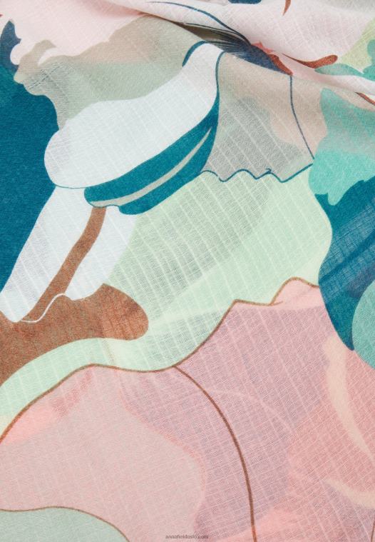 Anna Field kvinner skjerf grønt/beige P266L2828