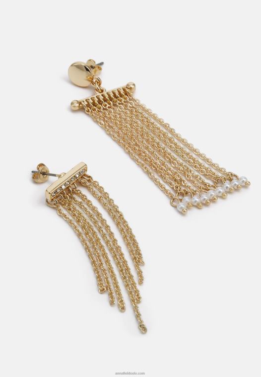 Anna Field kvinner 2 pakke gullfargede øredobber P266L2660