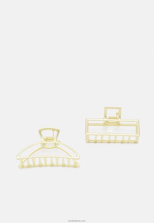 Anna Field kvinner 2-pakning hårstyling tilbehør gullfarget P266L2668