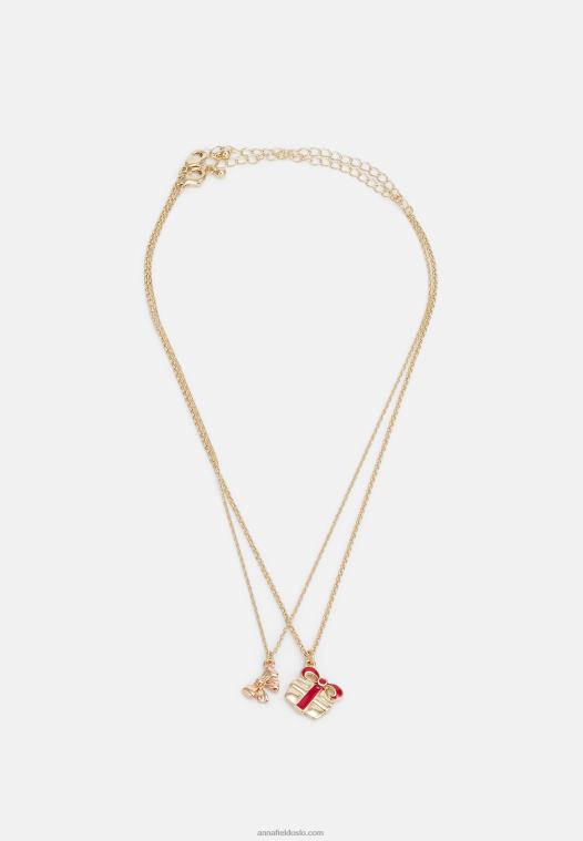 Anna Field kvinner 4-paks halskjede gullfarget P266L2658