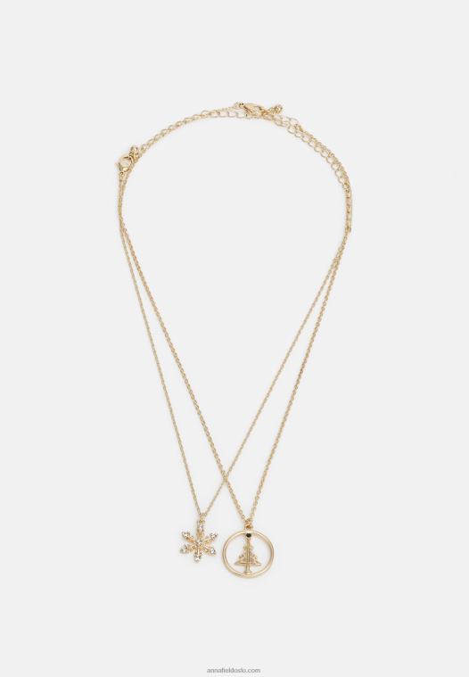 Anna Field kvinner 4-paks halskjede gullfarget P266L2658