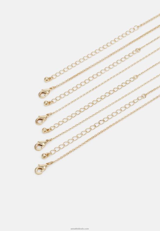 Anna Field kvinner 4-paks halskjede gullfarget P266L2658