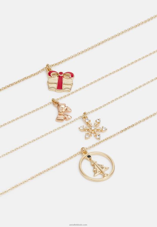 Anna Field kvinner 4-paks halskjede gullfarget P266L2658