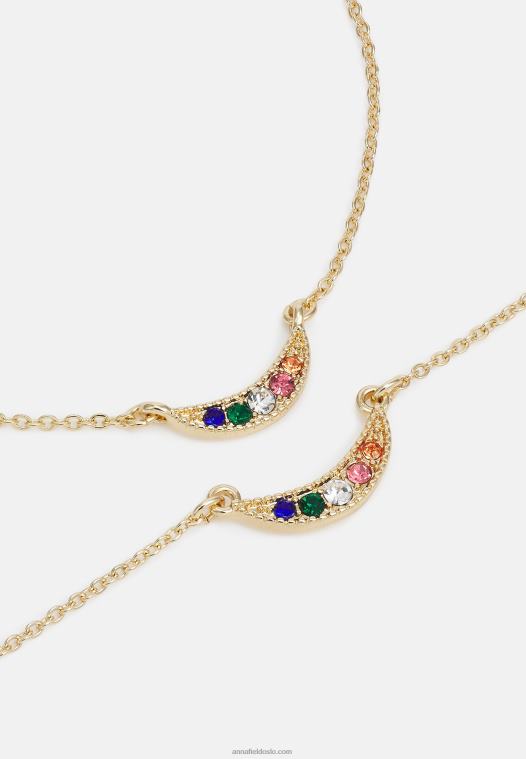 Anna Field kvinner sett kjede gullfarget P266L2654