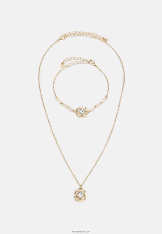 Anna Field kvinner sett kjede gullfarget P266L2657